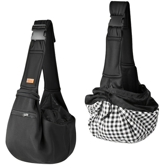 Adjustable Pet Sling Shoulder Carrier Bag | Hands-Free Dog Cat Puppy Carry Bag, Soft Breathable Travel Sling for Small Pets