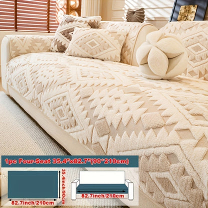 Sofa Cover, Thick Plush Couch Pad with Backing Detail in Three Colors and Seven Seat or Arm Sizes