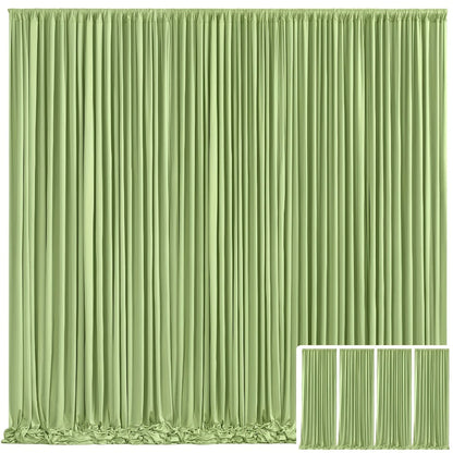 Backdrop Curtains 4 Pack 59x118 Inch, Wrinkle-Resistant Non-Transparent Party Decoration Fabric with Pole Pocket