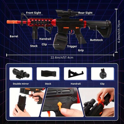 High-Performance Rechargeable Electric Splash Ball Toy Gun, USB Charge Portable Combat Outdoor Shooting Rifle for Kids Boys Teens