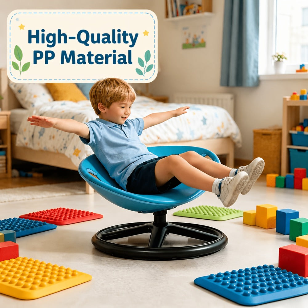 Sensory Spinning Chair for Kids, Autism & ADHD Therapy Spin Seat, Durable Plastic & Metal, Enhances Coordination & Attention