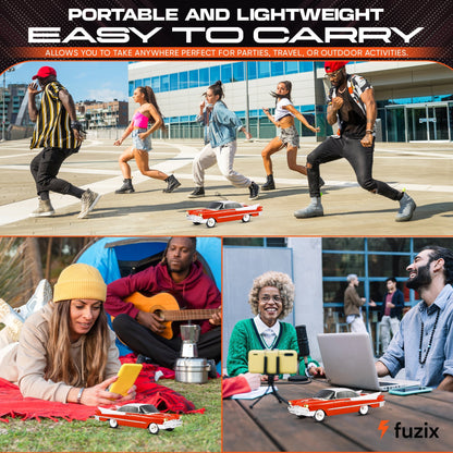 Portable Bluetooth Speaker Fuzix WS-1965 Retro Car with LED Lights, Mic, FM, AUX, USB and TF