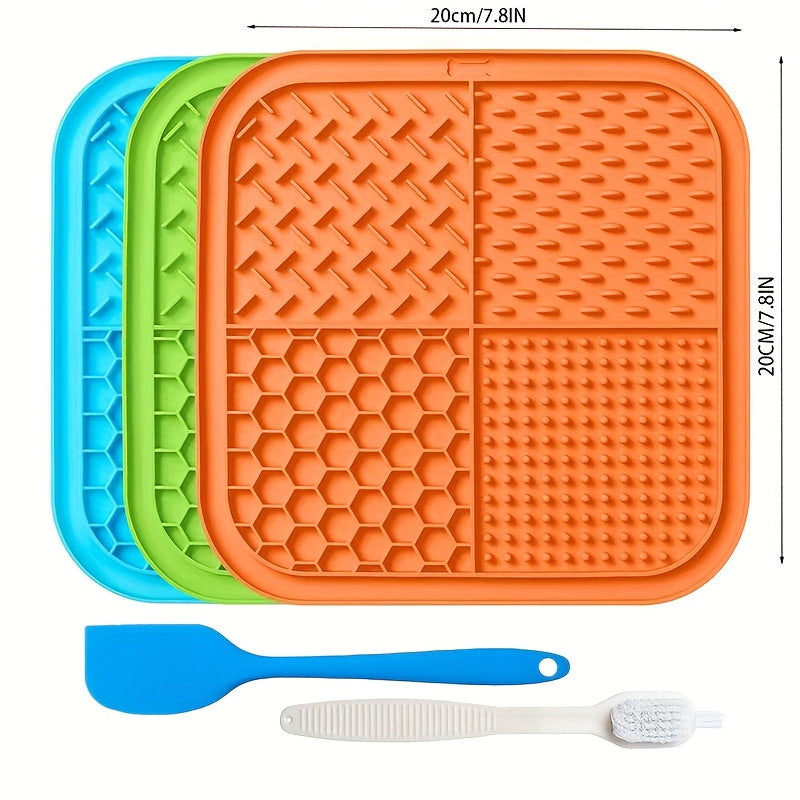 Lick Mat for Dogs & Cats 5-Pack with Suction Cups – Slow Feeder Licking Pad for Anxiety Relief & Boredom, Peanut Butter Treat Mat