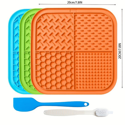 Lick Mat for Dogs & Cats 5-Pack with Suction Cups – Slow Feeder Licking Pad for Anxiety Relief & Boredom, Peanut Butter Treat Mat