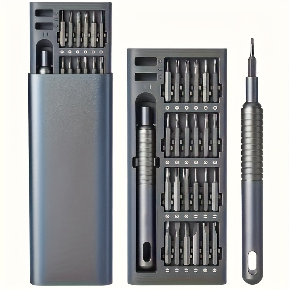 Precision Screwdriver Set 25PCS – Flat Head & Phillips Bits | Ergonomic Grip | All-in-One Kit for Electronics, Smartphones, Watches