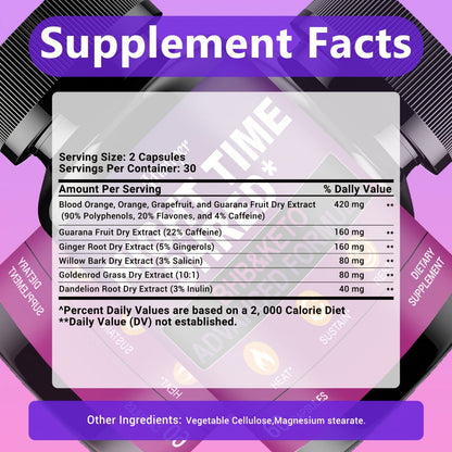 Night Time Fat Burner for Women, Shred Mask Capsules with Caffeine, Goji Berries & Dandelion Root
