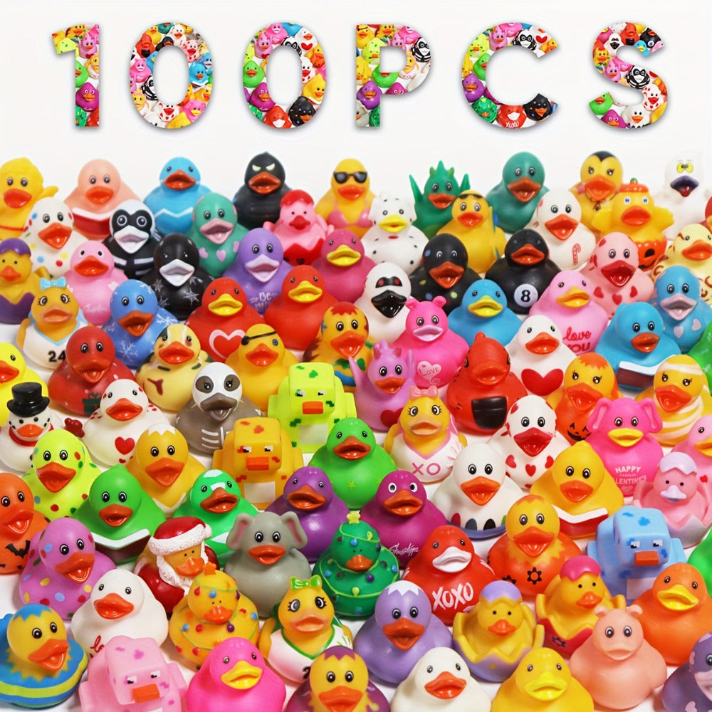 Mini Rubber Ducks Bulk Set, 2" Floating Bath Toy Variety for Kids, Cute Assorted Ducks for Bath Time
