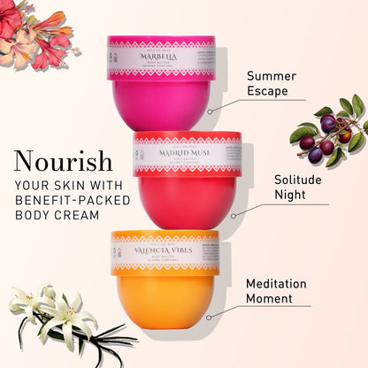 Body Butter Set 3-Piece Solo En Ibiza Long-Lasting Fragrance Body Cream for Women & Men – 3 Scents 1.76 fl oz Each Daily Moisturizer