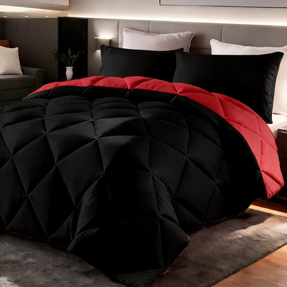 Comforter Set 2-3 Piece Rhombus Grid Luxury – Soft Lightweight Breathable Oversized Bedding Set with Pillowcases