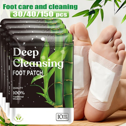 Detox Foot Patches with Bamboo Vinegar Ginger & Lavender – Natural Plant Formula Deep Cleansing Overnight Foot Pads