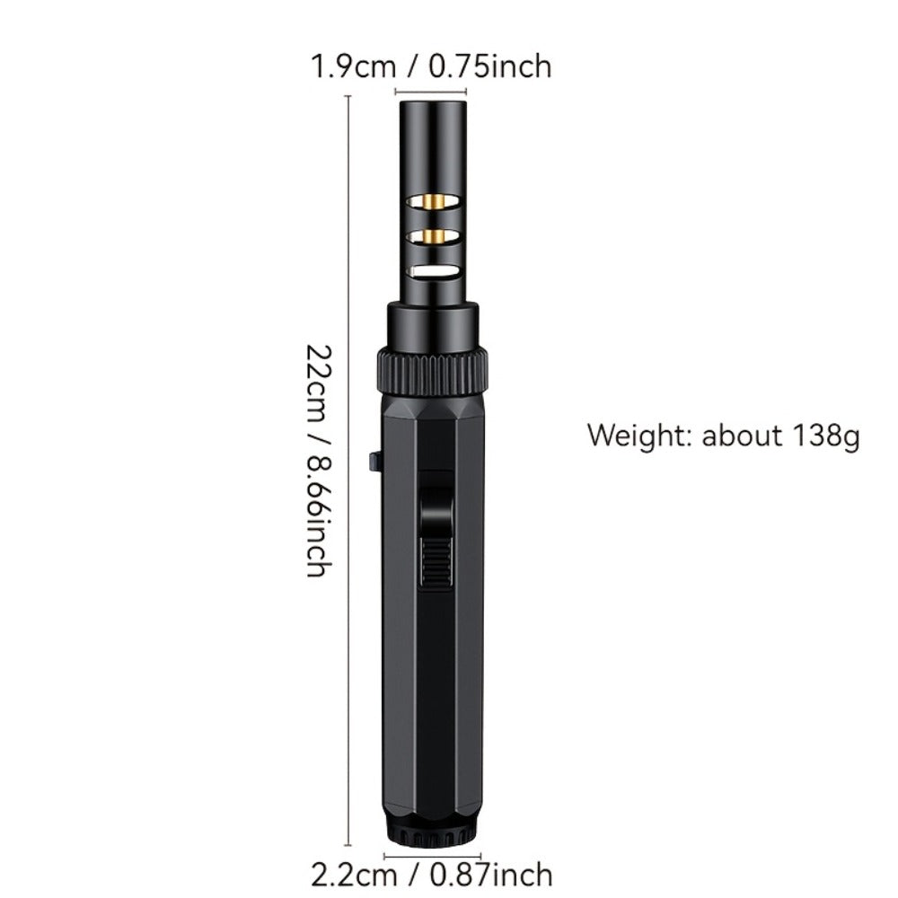 Windproof Jet Flame Torch Lighter with Safety Lock & Switch Lock, Large Adjustable Flame, Outdoor Torch for Campfire BBQ Baking Camping