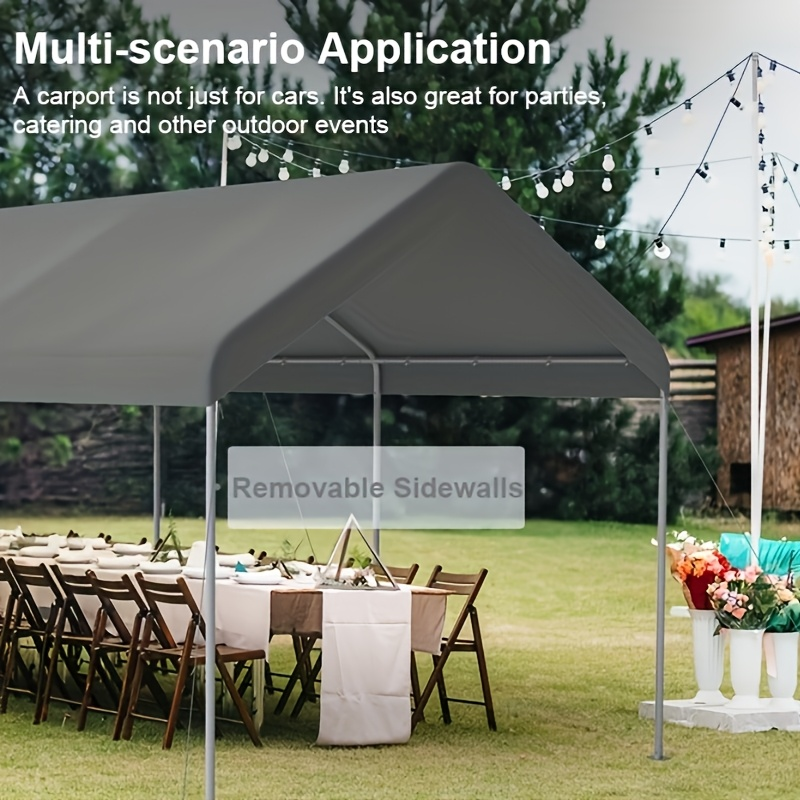 Carport Canopy 10x20 Portable Garage UV Protection for Garden, Patio and Yard Use, with the Listed Configuration