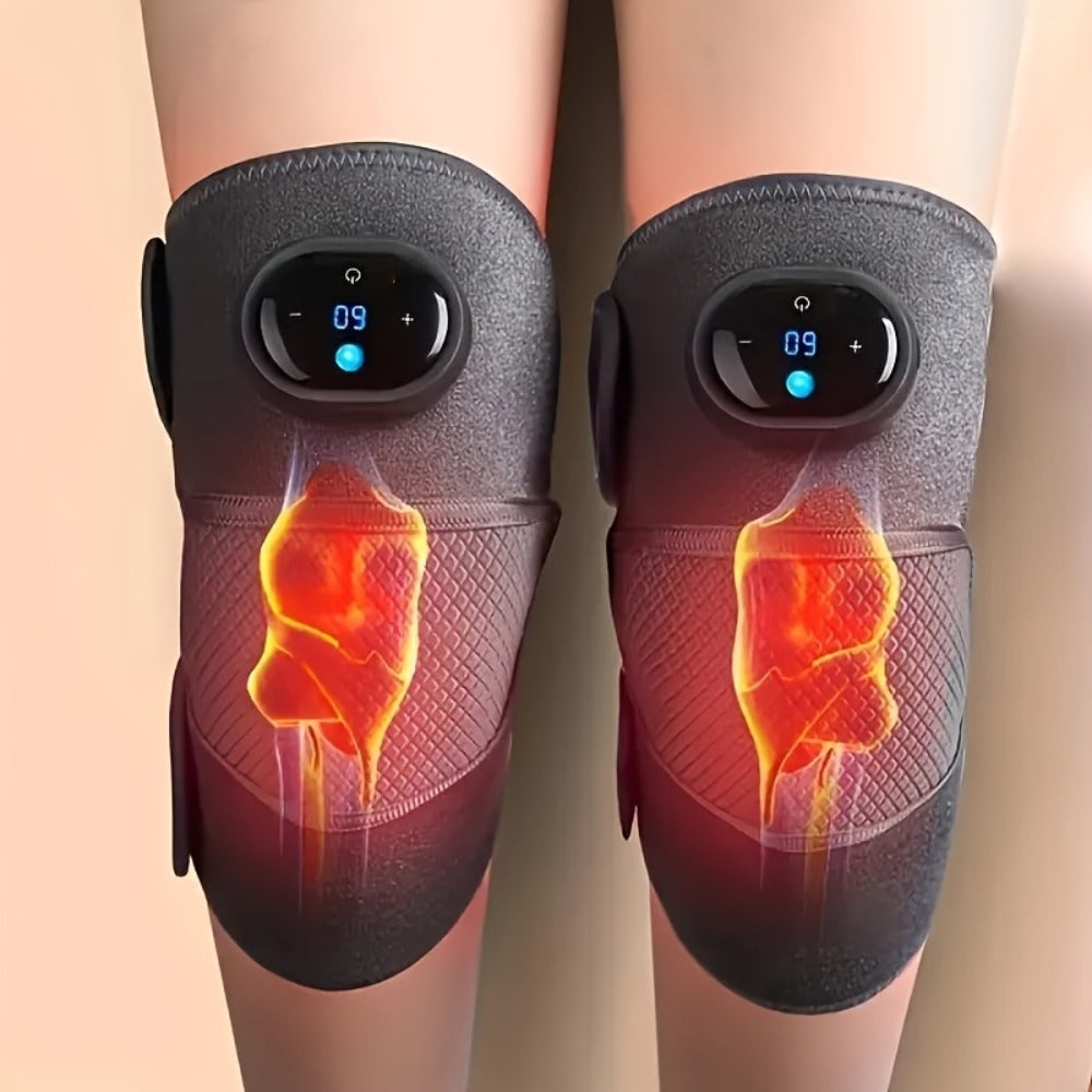 Knee Massager with Heat, 3-Level Heating Pad for Knee Pain, Joint & Warmth, Anti-Slip Breathable Knee Brace for Men & Women