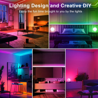 RGB LED Strip Lights for Party Wedding Event with 44-Key Remote – Colorful Color Changing Dimmable 50FT 100FT for Bedroom Kitchen Bar