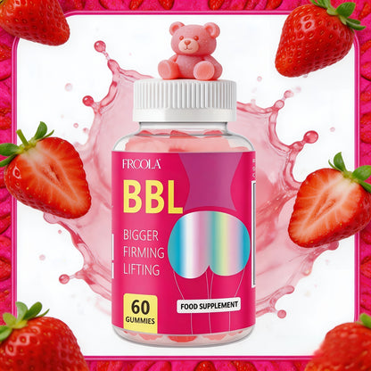 BBL Gummies for Women Butt Enhancement 60 Count Strawberry Flavor for Bath Time, Home Spa and Personal Care