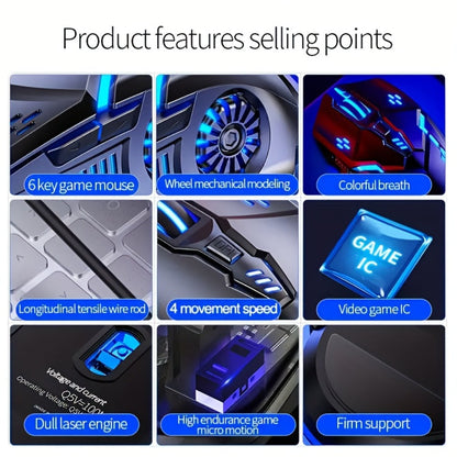Gaming Keyboard Wired 104 Keys Full Metal Panel – LED Color Backlight, Multimedia Knob, Faux Mechanical Feel, USB