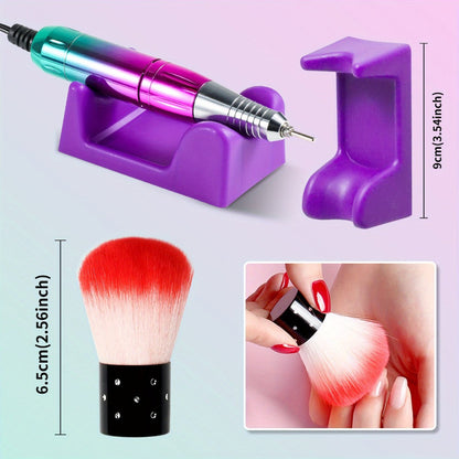 Electric Nail Drill 45000 RPM Cordless Kit with Charging Base, Display and Four Color Options