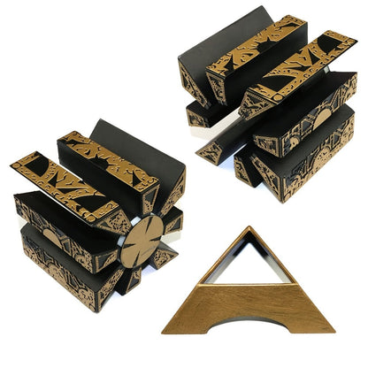 Lament Configuration Puzzle Box Cube, Functional Detachable Deformation Lock Box with Display Base
