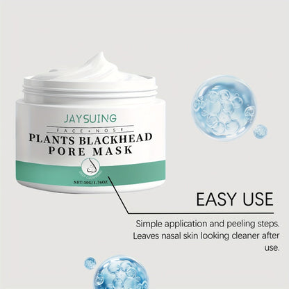 Blackhead Peel-Off Nose Mask 50g with Hyaluronic Acid, Salicylic Acid & Aloe Essence, Deep Pore Cleansing Strips for Smooth Skin