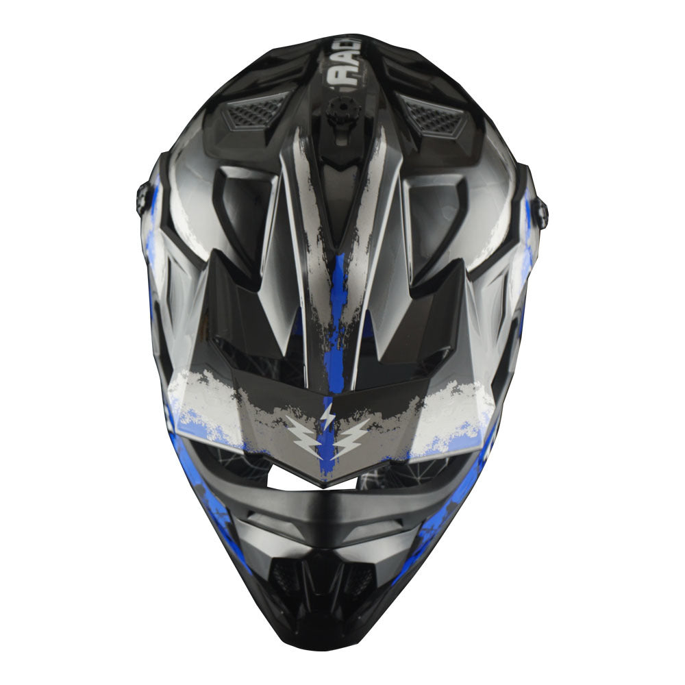 Motorcycle Helmet 1STORM Dirt-Bike Full-Face Shell with Peak Visor, XS-XXL Sizes, Padded Liner and Graphic Styles