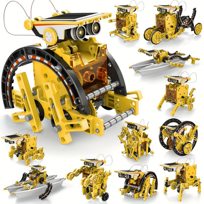 12-in-1 Solar Robot Kit for Kids Ages 8-13, Build Your Own Solar Powered Robot, STEM Engineering Building Toy