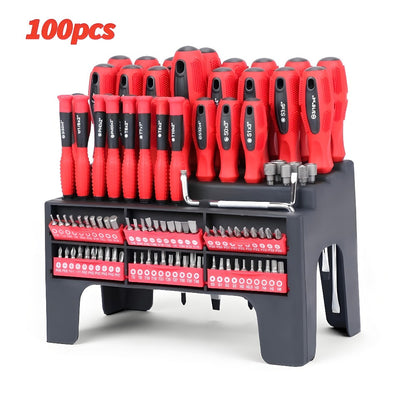 Screwdriver and Bit Organizer Set with 100-, 118- or 126-Piece Color-Coded Rack Configurations