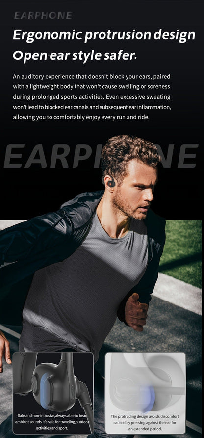 Open-Air Conduction Wireless Business Earphones Dual ENC Noise Canceling Microphones for Bedside Audio, Alarms and Room Entertainment