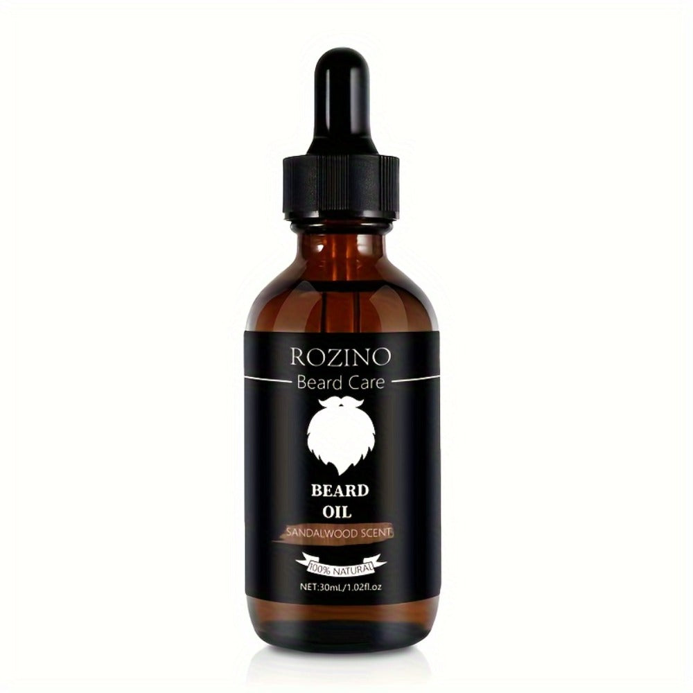 Beard Oil for Men, Sandalwood Scent with Plant Essence, Deep & Nourishing Beard Care Oil for Smooth Glossy Beard