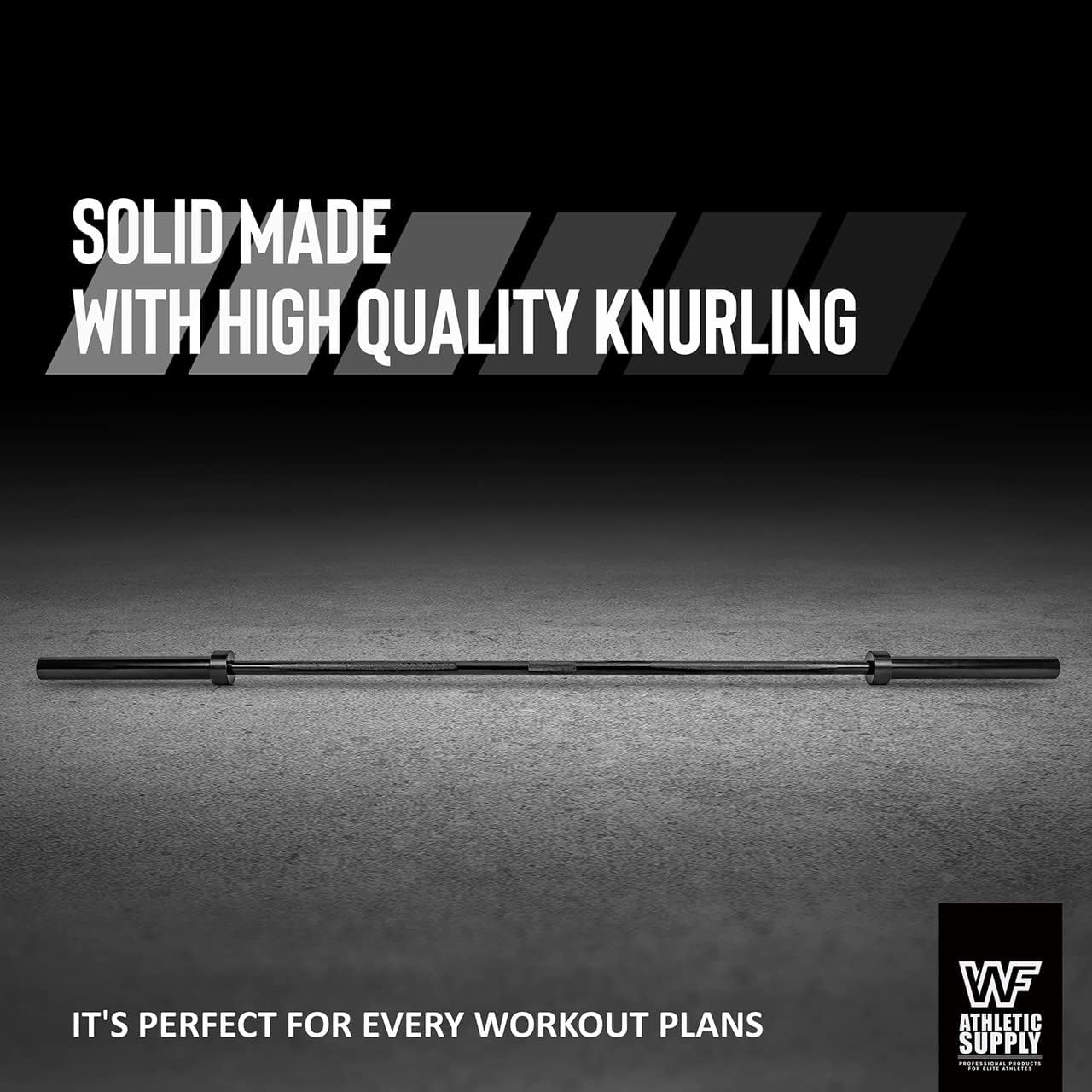 6FT Olympic Barbell Bar 2 Inch | 28mm Grip Shaft Cold Rolled Steel | 30lb Weightlifting Bar for Squat Deadlift Bench Press Powerlifting |