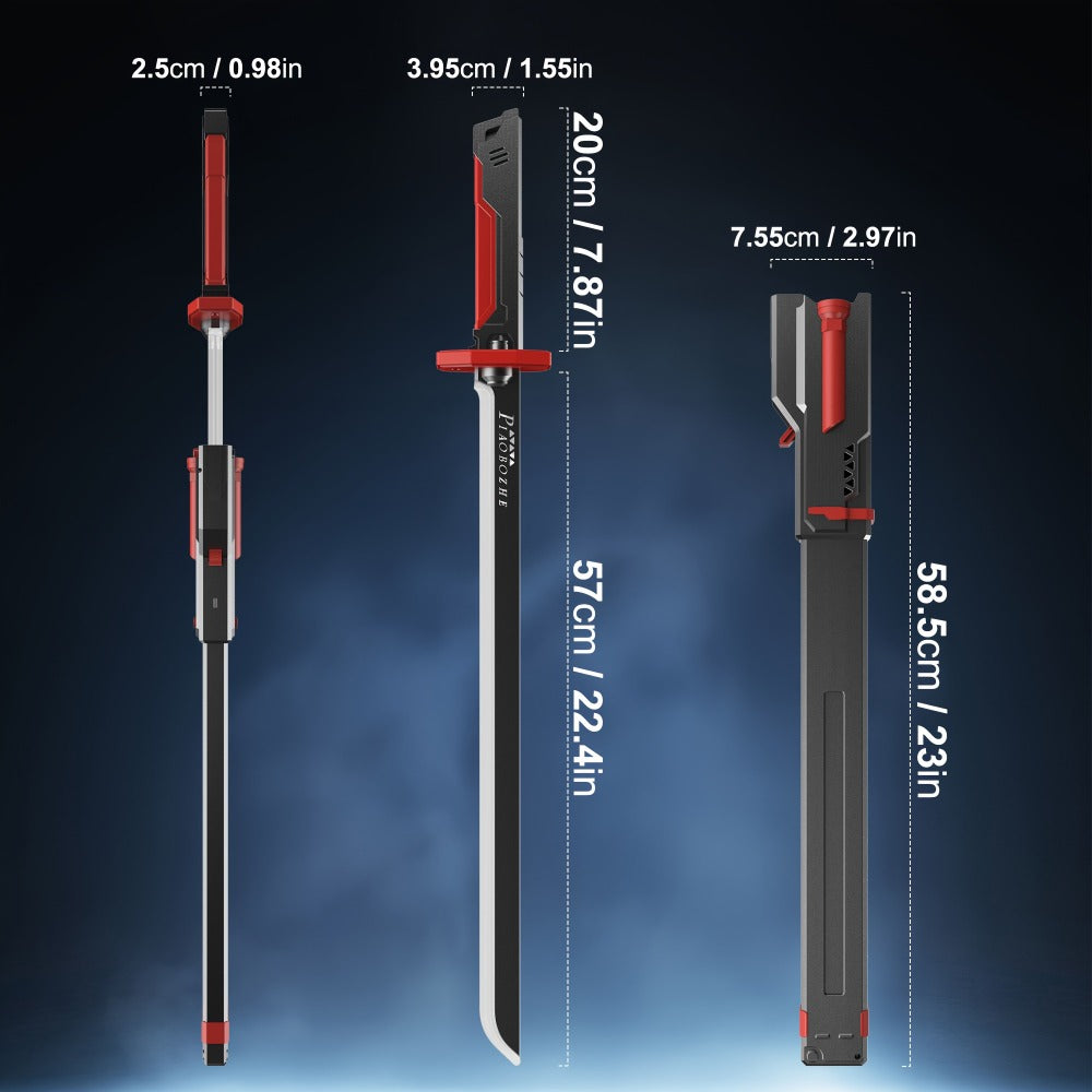 LED Light Katana Sword 31.5", Pro Cosplay Luminous Saber with Spark-on-Draw, Multi-Color LED