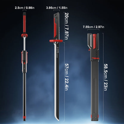 LED Light Katana Sword 31.5", Pro Cosplay Luminous Saber with Spark-on-Draw, Multi-Color LED