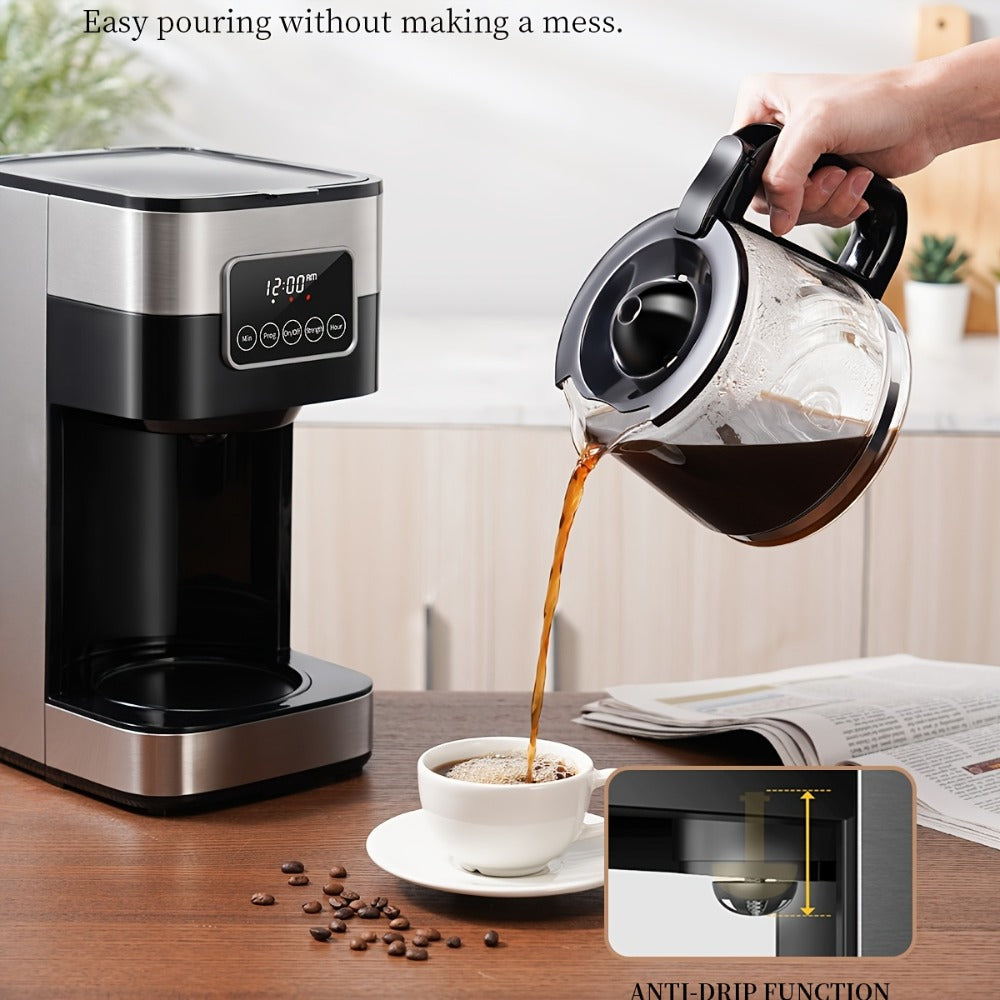 Programmable Drip Coffee Maker 10-Cup Touchscreen Pause and Serve Stainless Steel Carafe for Home Cooking, Dining and Outdoor Meals