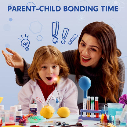Jumbo Science Kit for Kids 130+ Experiments, STEM Chemistry Set with Crystal Growing Glowing Bulb Fossil Dig Soap Making