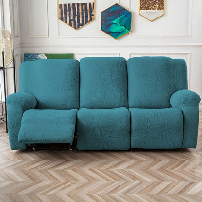 Sofa Cover Big-Leaf Jacquard High-Stretch Recliner Slipcover for 1, 2 or 3 Seats and Console Loveseats