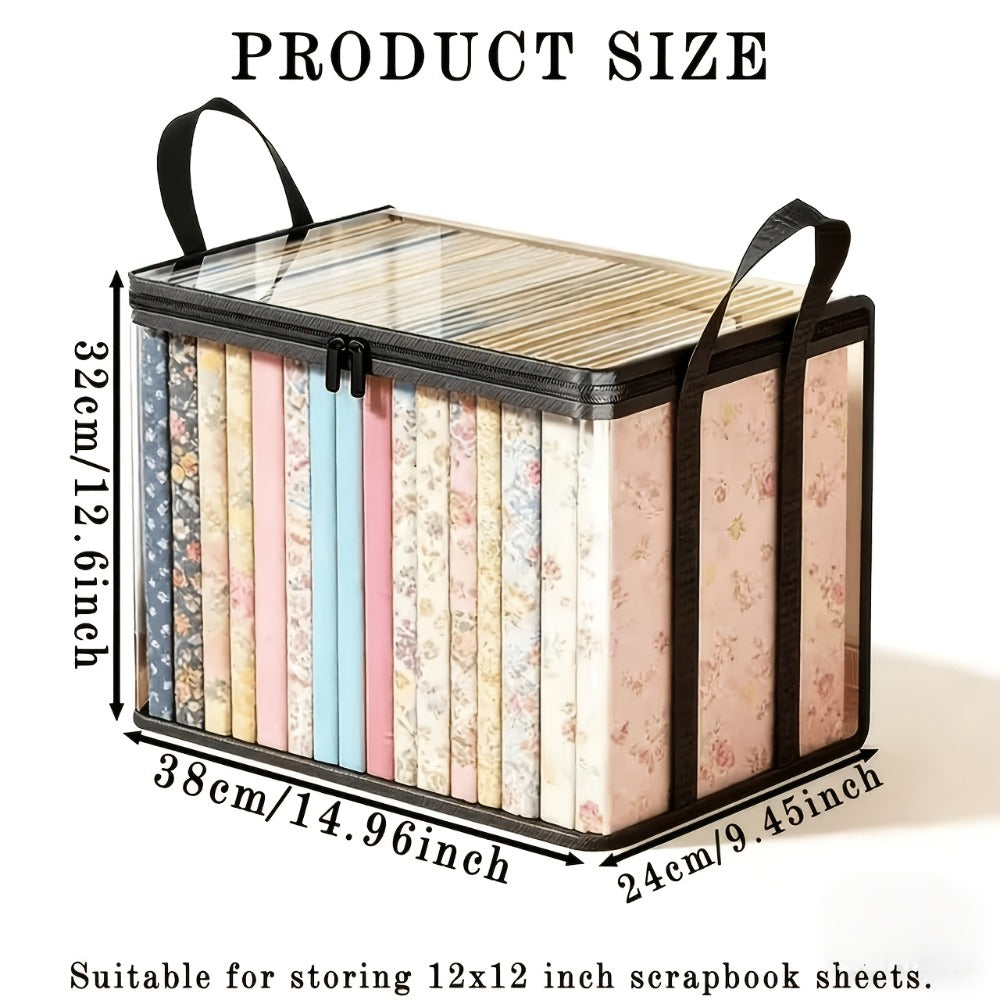 Clear-Sided Zipper Storage Bags with Black Webbing Handles and Double-Zipper Tops in Three- or Four-Piece Sets