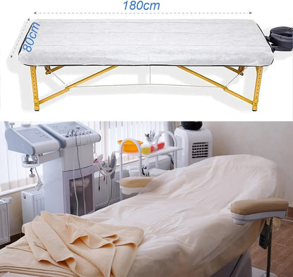 Disposable Massage Table Sheets 100-Pack Non-Woven Spa Bed Cover – Stain-Resistant Single-Use Table Liner for Massage Therapists