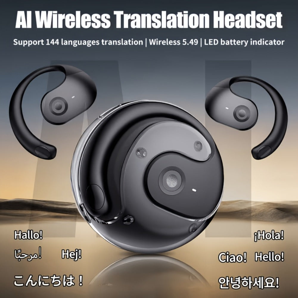 100 Language Real-Time Translation TWS Earphones Coconut Ball Pendant Wireless Earbuds for Bedside Audio, Alarms and Room Entertainment