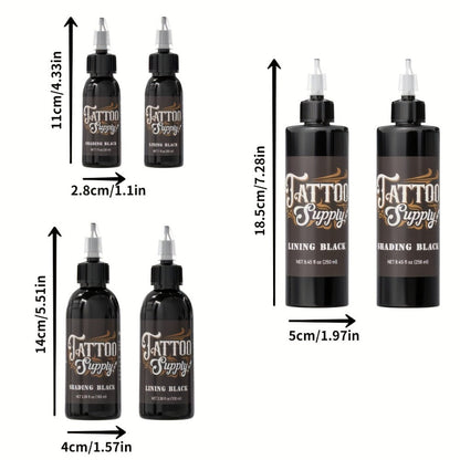 Tattoo Ink Neebol Lining and Shading Black Bottle Options in 100ml or 250ml with Four with Item-Specific Color, Capacity and Bottle Choices