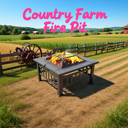 Fire Pit with Grill for Garden, Patio and Yard Use, with the Listed Configuration, for Everyday Use and Organized Storage