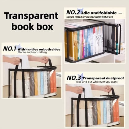 Clear-Sided Zipper Storage Bags with Black Webbing Handles and Double-Zipper Tops in Three- or Four-Piece Sets