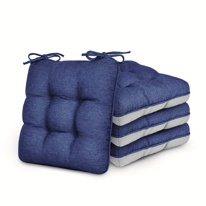 Memory Foam Chair Cushions 4/8 Pack, Non-Slip Seat Pads for Dining Chairs, Kitchen, Office & Patio – Indoor Outdoor Chair Pads M/L Size