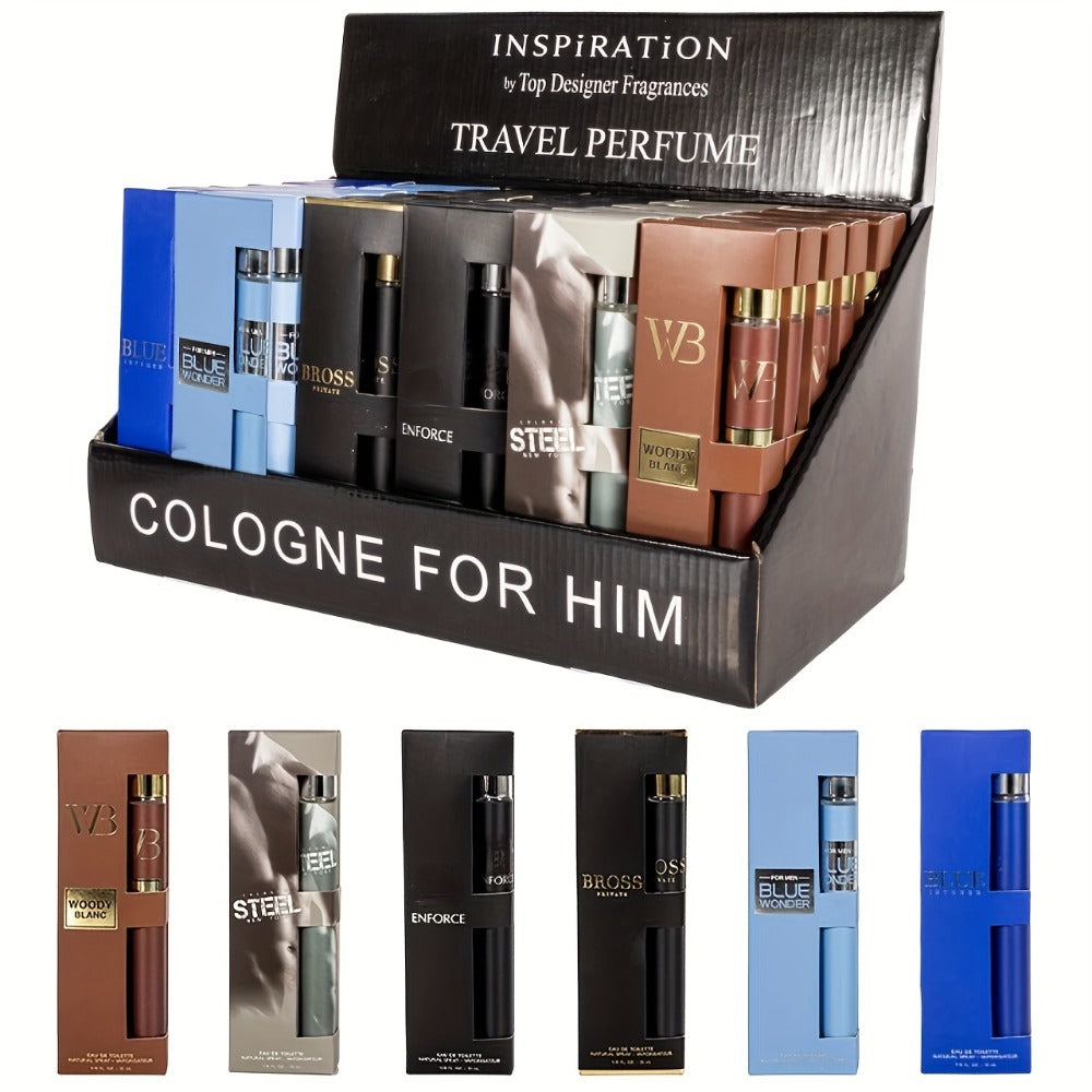 Men's Travel Cologne Gift Set 6-Pack 1.18 oz Each - 6 Distinct EDP Fragrances Sampler for Bath Time, Home Spa and Personal Care