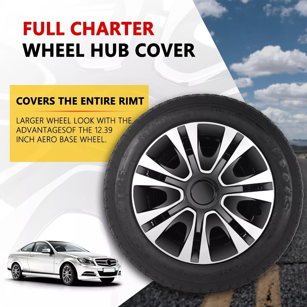 Hubcaps 4pcs Set – 15 Inch & 16 Inch Full Cover Wheel Hub Covers, Snap-On Easy Install, Universal Fit Steel Wheels for Sedan, SUV