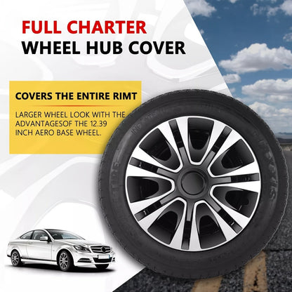 Hubcaps 4pcs Set – 15 Inch & 16 Inch Full Cover Wheel Hub Covers, Snap-On Easy Install, Universal Fit Steel Wheels for Sedan, SUV