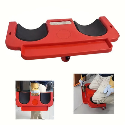 Rolling Knee Creeper Pad with Built-In Tool Tray – ABS High-Impact Frame, Cushioned Kneeling Pad for Car Repairs, Carpentry & Flooring
