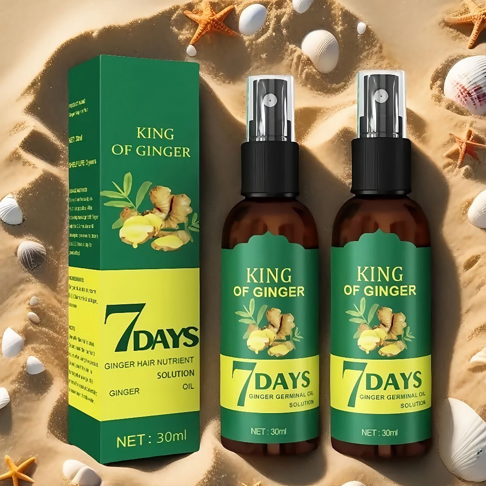 Ginger Hair Oil Spray Set 6 Bottles × 30ml – 7-Day Deep Moisturizing Frizz Control Mist for Dry, Curly & Coily Hair | Lightweight Non-Greasy
