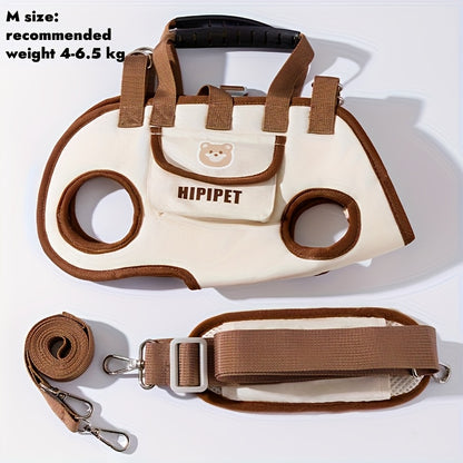 Small Dog Cat Sling Carrier Bag | Breathable Mesh Single Shoulder Pet Carrying Bag, Hands-Free Adjustable Strap