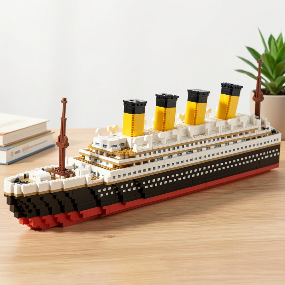 Cruise Ship Building Blocks Model Set 3000+ Pieces – Large Scale Ocean Liner Brick Construction Kit Compatible with LEGO for Adults Teens