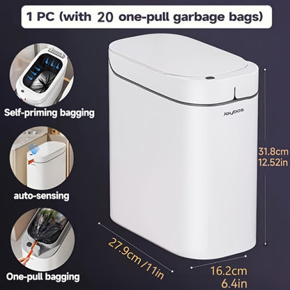 Sensor Trash Can Self-Emptying 3.8 Gallon with Drawstring Bags – Hands Free Infrared Smart for Home Cooking, Dining and Outdoor Meals