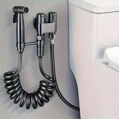 Handheld Bidet Sprayer Kit 6-Piece Wall Mounted Toilet Sprayer Set with Hose & Holder - Adjustable Pressure